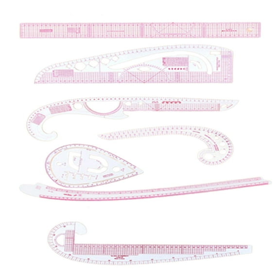 French Curve Ruler Dress Curve Rulers Tailor Pattern Template Making Clothes Sewing Tools Sewing Ruler for Tailors Beginners 7pcs