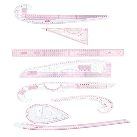 French Curve Ruler Set Sewing Tools Fashion Design Pattern Making Tailor Tool Dress Curve Rulers Measure Ruler for Tailors 8pcs