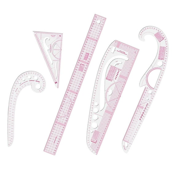 French Curve Ruler Sewing Ruler Dressmaking Tailors Ruler Drawing Template Measure Ruler Dress Curve Rulers for Pattern Maker 5pcs