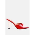 thumbnail image 1 of French Cut Croc Texture Patent Faux Leather Sandals, 1 of 10