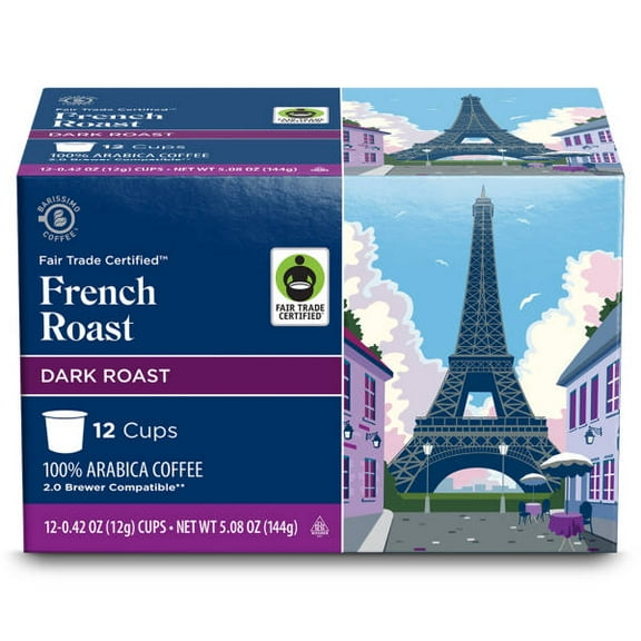 French Dark Roast Coffee Pods, 12 count- Pack of 3