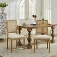 thumbnail image 1 of French Decor Chairs Set of 2, Louis Dining Chairs with Square Rattan Backrest and Exquisitely Carved Solid Wood Frame for Living Room, Kitchen, Restaurant,Beige, 1 of 9