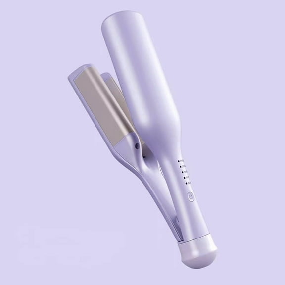 French Deep V Crinkle Wave Curling Iron - 32mm Large Barrel Hair Styler for Loose Waves, Heat Protectant & Damage-Free Hair Curling Tool