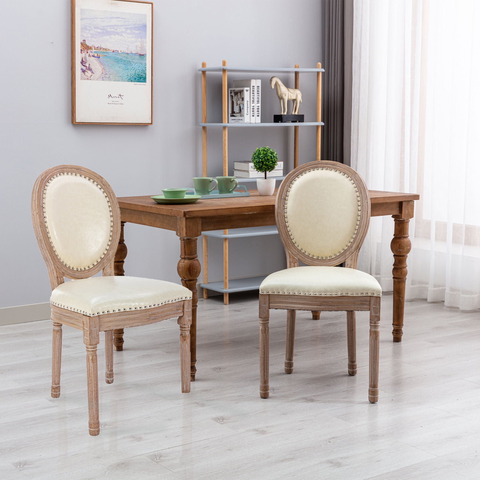 French Dining Chairs Aukfa Farmhouse Round Back Dining Chairs Set