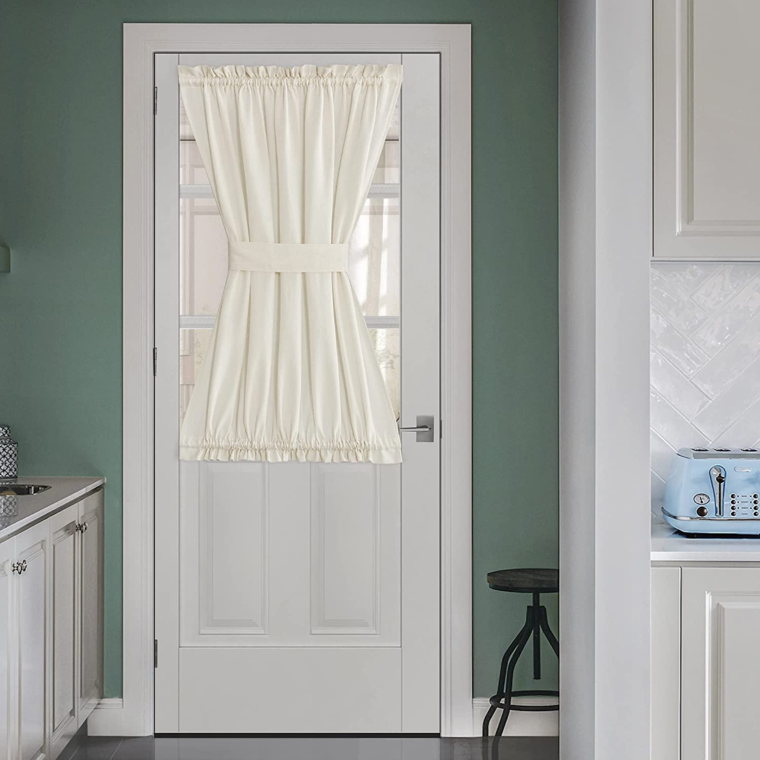 French Door Curtain, Farmhouse Front Kitchen Door Blinds Light Blocking