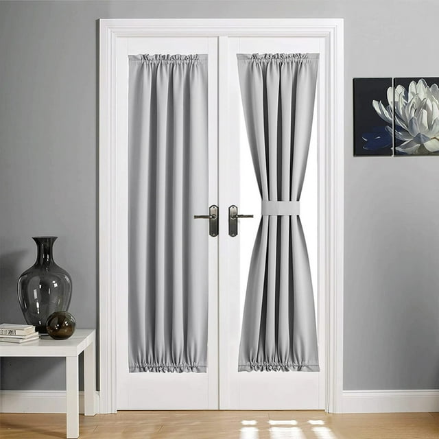 French Door Curtains Rod Pocket Thermal Blackout Curtain for Doors