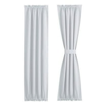 French Door Curtains, Thermal Insulated Drapes Rod Pocket Blackout Privacy Panel for Living Room Patio Glass Door Window ,1 Panel,25 x 72 inch,White