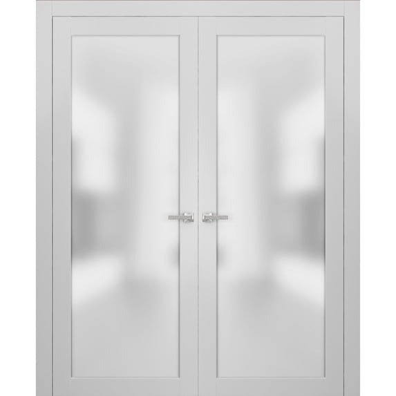 French Double Frosted Glass Doors 72 x 96
