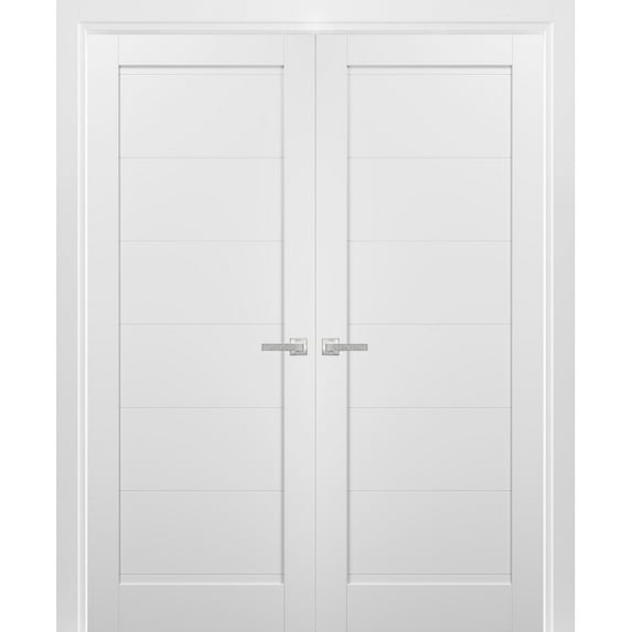 French Double Panel Doors 64 x 80 with Hardware