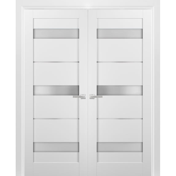 French Double Panel Lite Doors 60 x 84 with Hardware