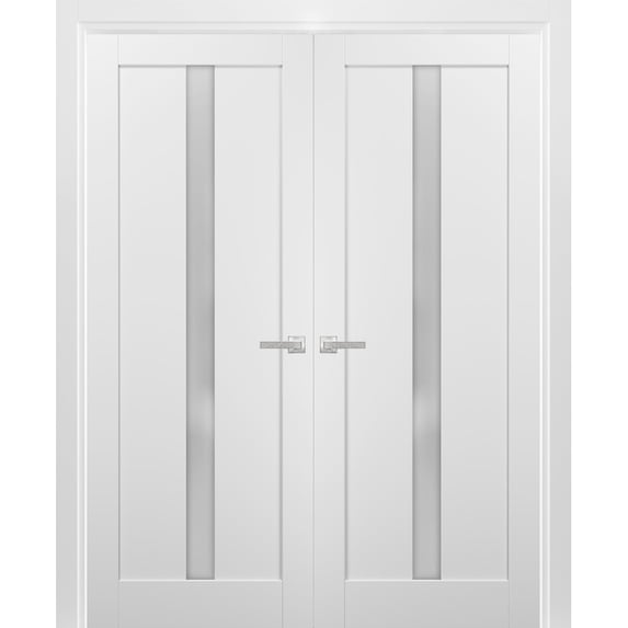French Double Panel Lite Doors 64 x 84 with Hardware