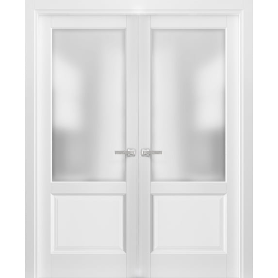 French Double Panel Lite Doors 64 x 96 with Hardware