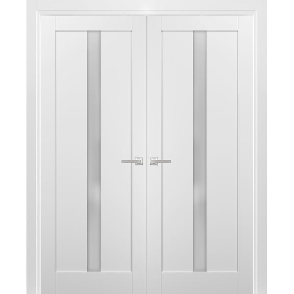 French Double Panel Lite Doors 72 x 80 with Hardware