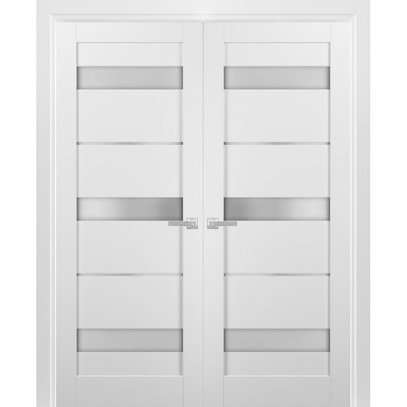 French Double Panel Lite Doors 72 x 80 with Hardware