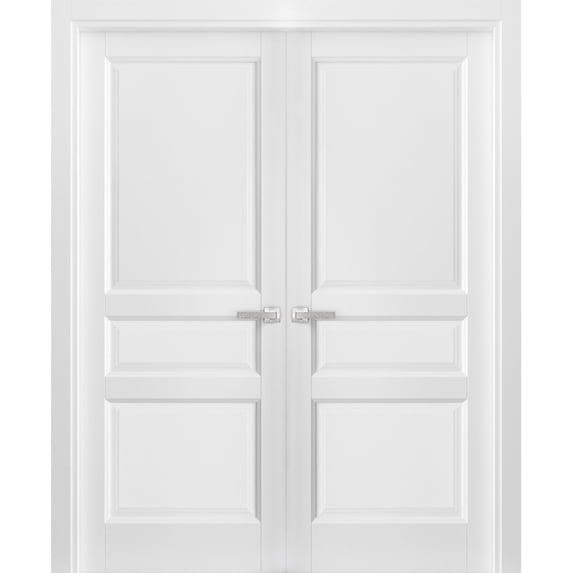 French Double Panel Solid Doors 72 x 80 with Hardware