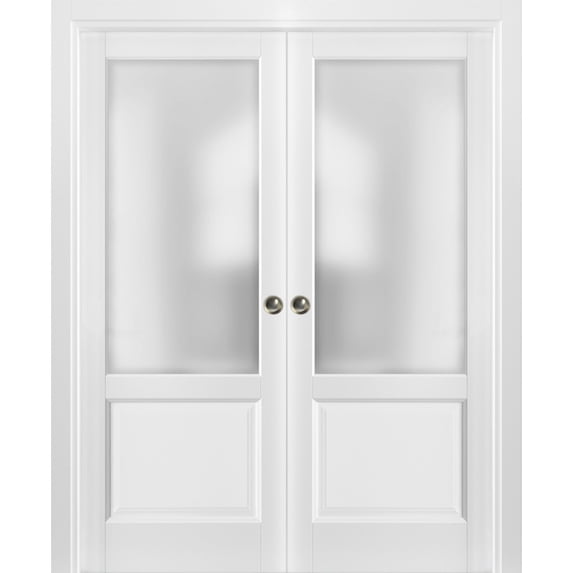 French Double Pocket Doors 48 x 96 with Frames