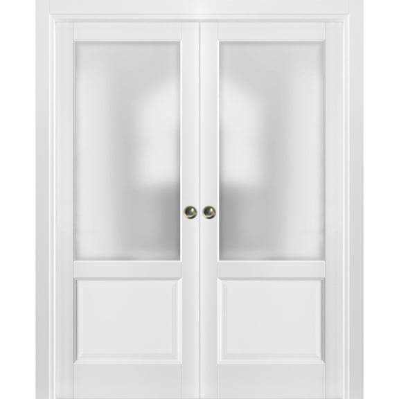 French Double Pocket Doors 72 x 80 with Frames