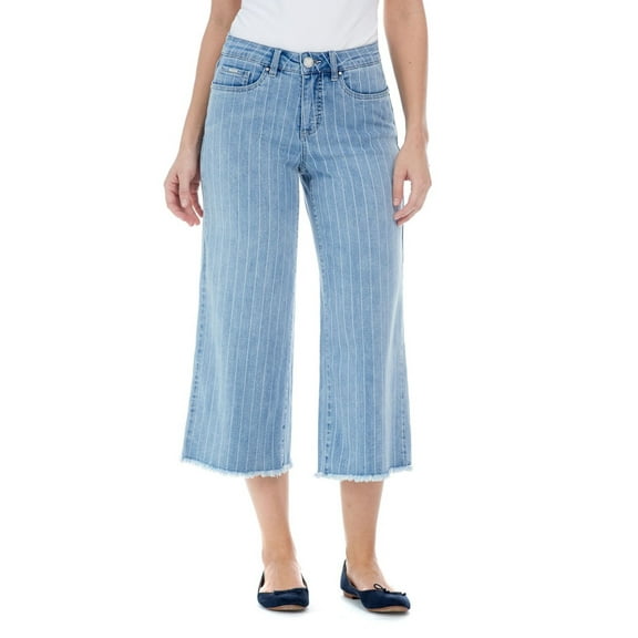 French Dressing Jeans (FDJ) Olivia Wide Leg Striped Denim