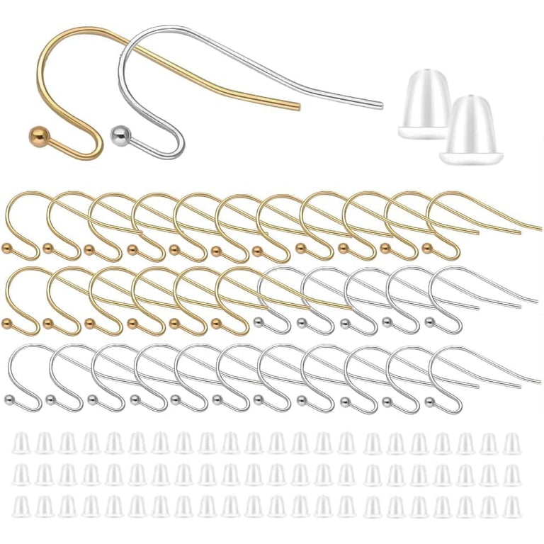 French Earring Hooks for Jewelry Making,Gold Silver 400pcs Ball