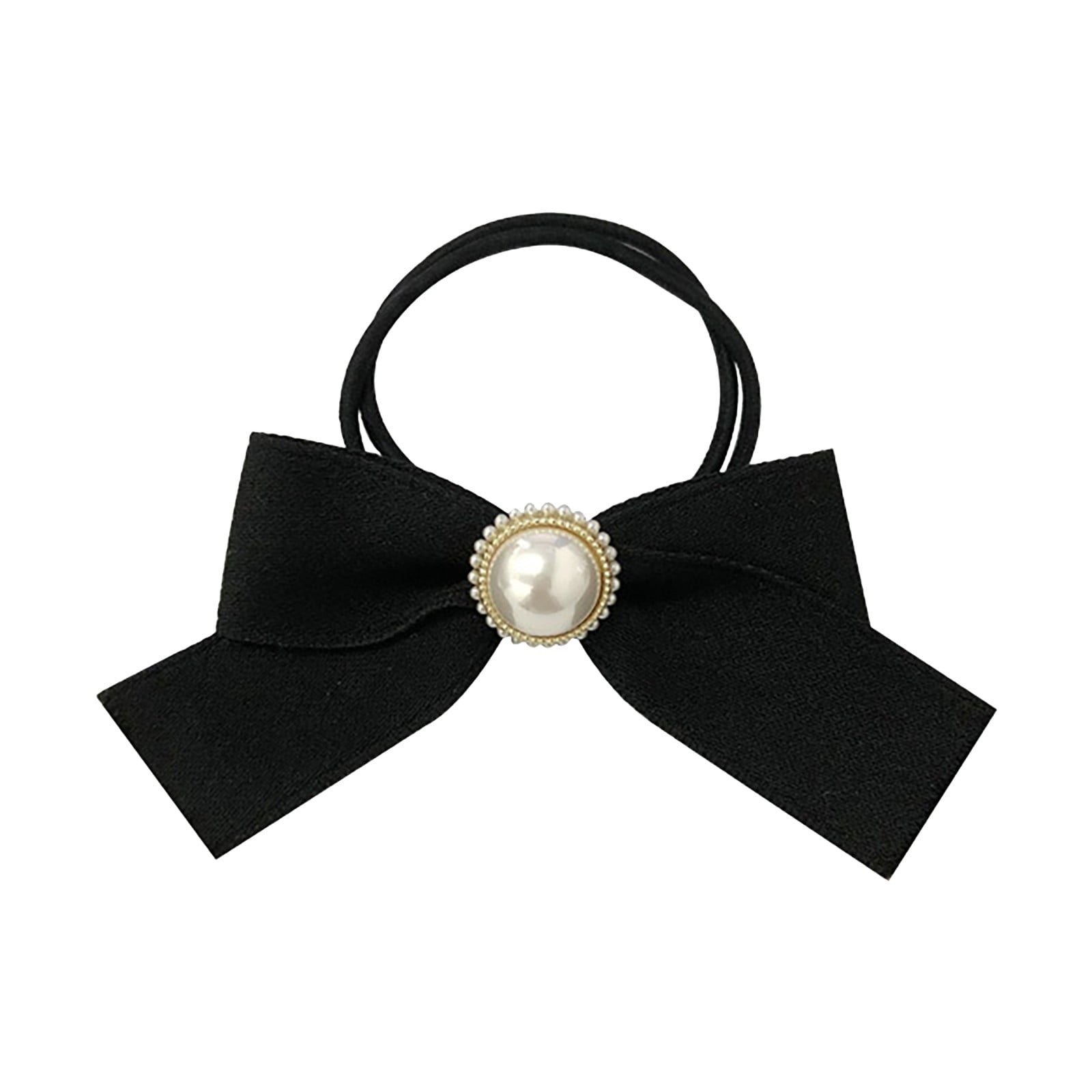 French Elegant Pearl Bow Knot Hair Band Hair Rope Fashion Retro