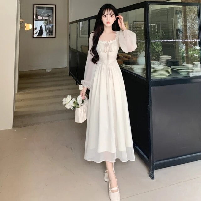 knee length dresses for ladies Urban Denim Midi Dress – Korean Style Edition – Trend Never Ends
