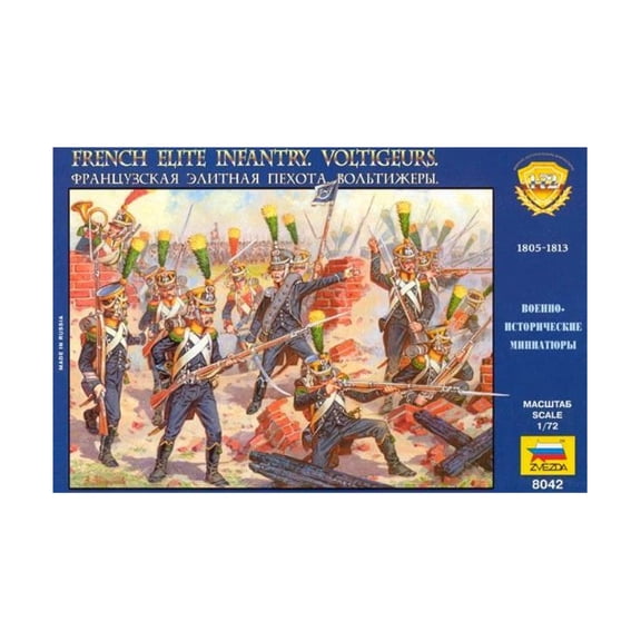 Zvezda 8042 | Napoleonic French Elite Infantry Voltigeurs | 1/72 Scale Model Kit