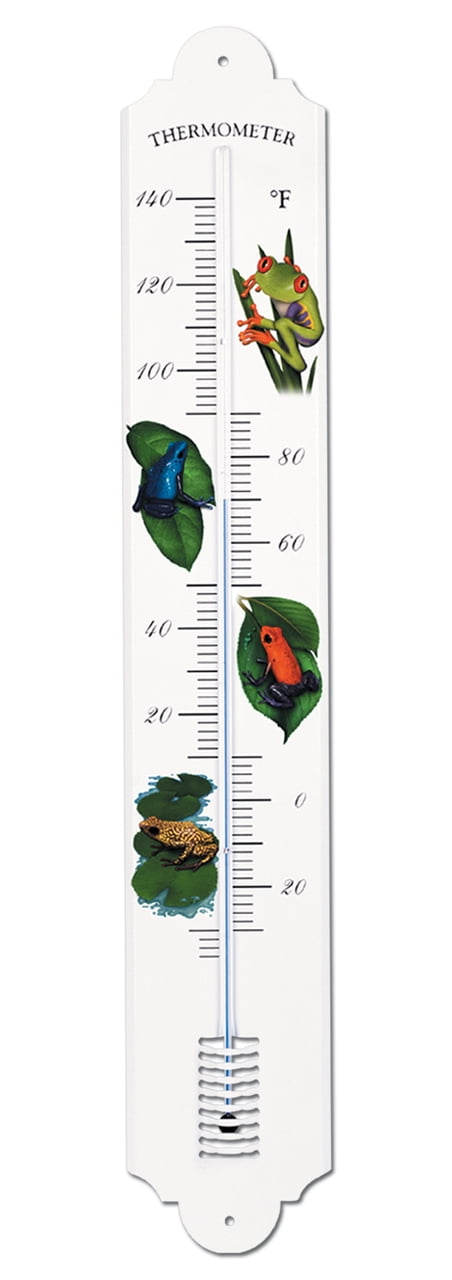 French Enamel Style Outdoor Thermometer Frogs