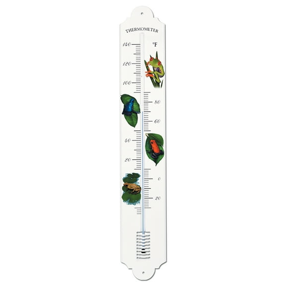 French Enamel Style Outdoor Thermometer Frogs