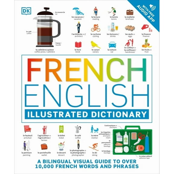 French - English Illustrated Dictionary: A Bilingual Visual Guide to Over 10,000 French Words and Phrases, (Paperback)