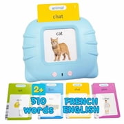 French & English Talking Flash Cards with 510 Sight Words for Toddlers 3-6 Years Old,Learn French for Kids,Audible Pocket Speech Early Learning Bilingual Flashcard Toys,255 Cards