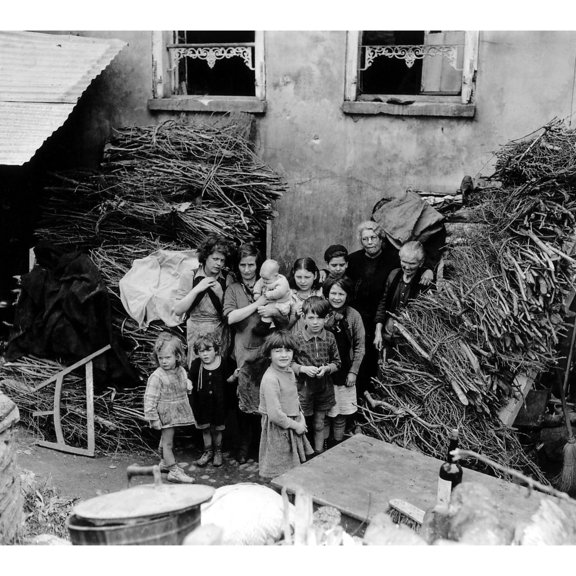 French Family Outside Their Home In Saint Lo History (36 x 24)