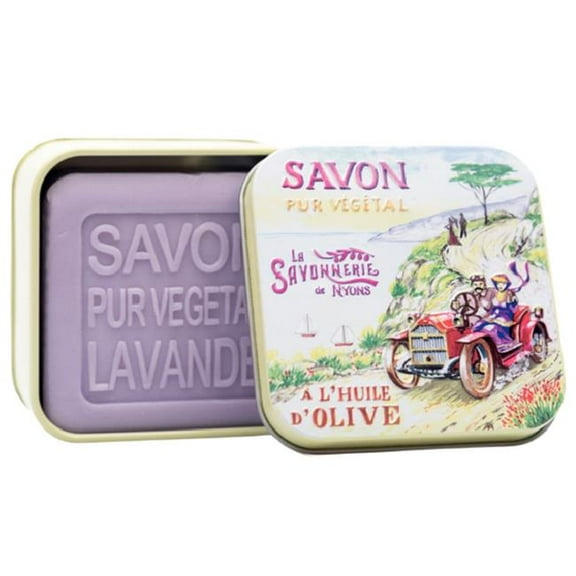 French Farm  3.5 oz La Savonnerie De Nyons Drive Lavender Soap Tin