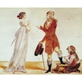 thumbnail image 1 of French Fashion C1795. N'The Boot Waxer.' A Meeting Between A 'Merveilleuse' And An 'Incroyable.' Watercolor French, 1 of 3
