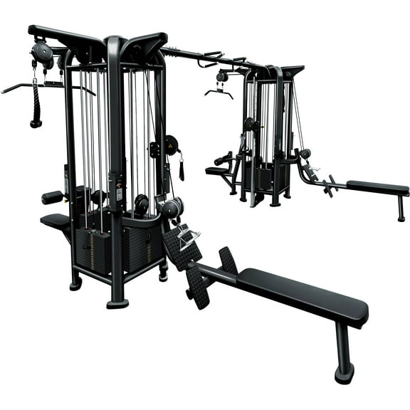 French Fitness FFB Black 8 Stack Multi Jungle Gym (New)