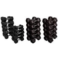 thumbnail image 1 of French Fitness Rubber Coated Hex Dumbbell Set 5-100 lbs (New), 1 of 9