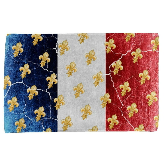 French Flag Grunge Distressed Fleur De Lis All Over Hand Towel