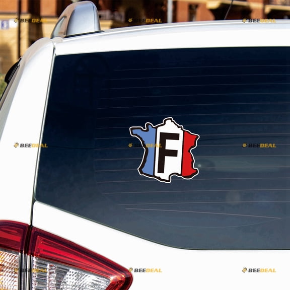 French Flag Map France F Sticker Decal Vinyl - 2 Pack Reflective 4" - For Car Boat Laptop Cup