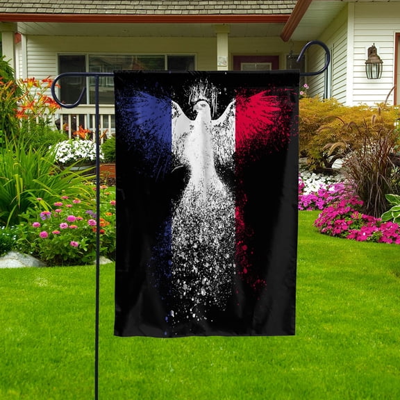 French Flag With Eagle Painting - Proud France Garden Flag (11.5x17.5) Double-Sided Decorative Polyester Indoor/Outdoor Flag