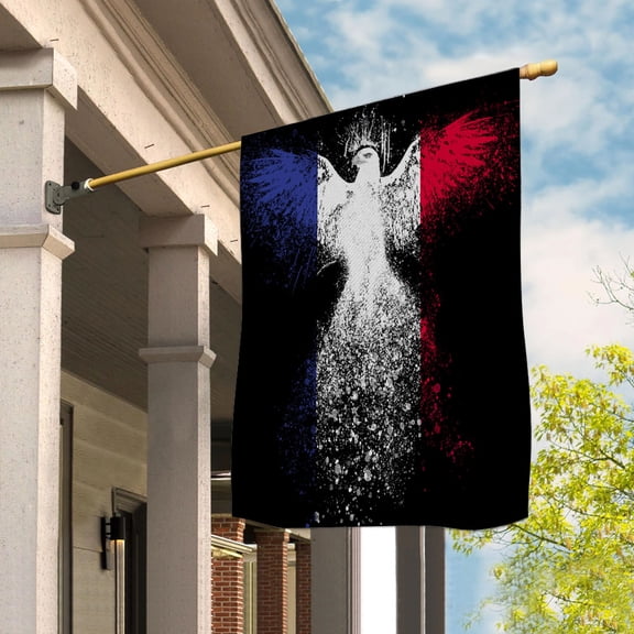 French Flag With Eagle Painting - Proud France House Flag (29.5x39.5) Double-Sided Decorative Polyester Indoor/Outdoor Flag