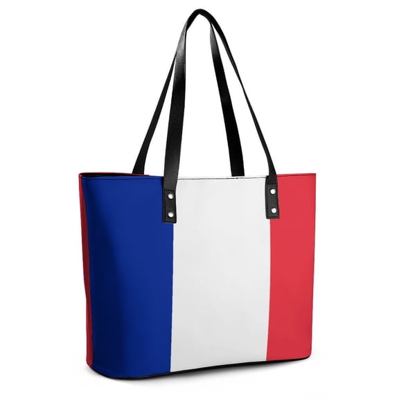 French Flags (France) Woman Leather Handbags Large Tote Bag Fashion Portable Handbags With Zipper