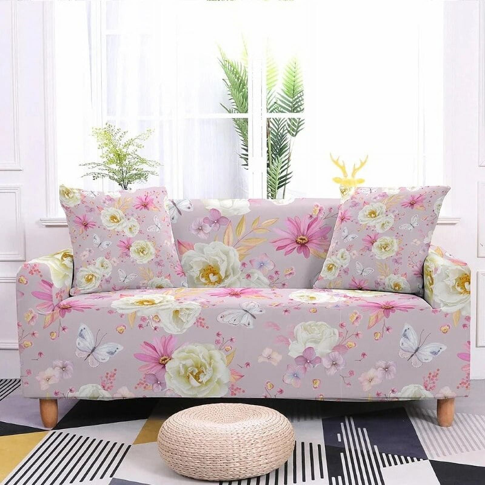 Feather Printed Sofa Cover