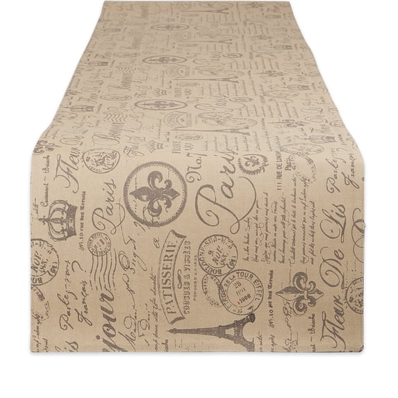 French Flourish Print Table Runner 14x108