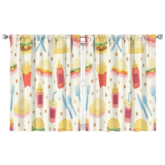 French Frie (14)_3 Curtains-blackout Curtains Bedroom Decor Living Room Darkening Grommet Window Drapes 2 Panels Set 42"x 54"