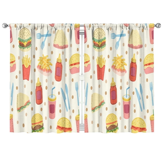 French Frie (14)_4 Curtains-blackout Curtains Bedroom Decor Living Room Darkening Grommet Window Drapes 2 Panels Set 42"x 63"
