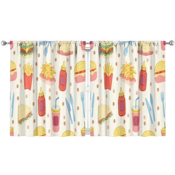 French Frie (14)_4 Curtains-blackout Curtains Bedroom Decor Living Room Darkening Grommet Window Drapes 2 Panels Set 52"x 63"