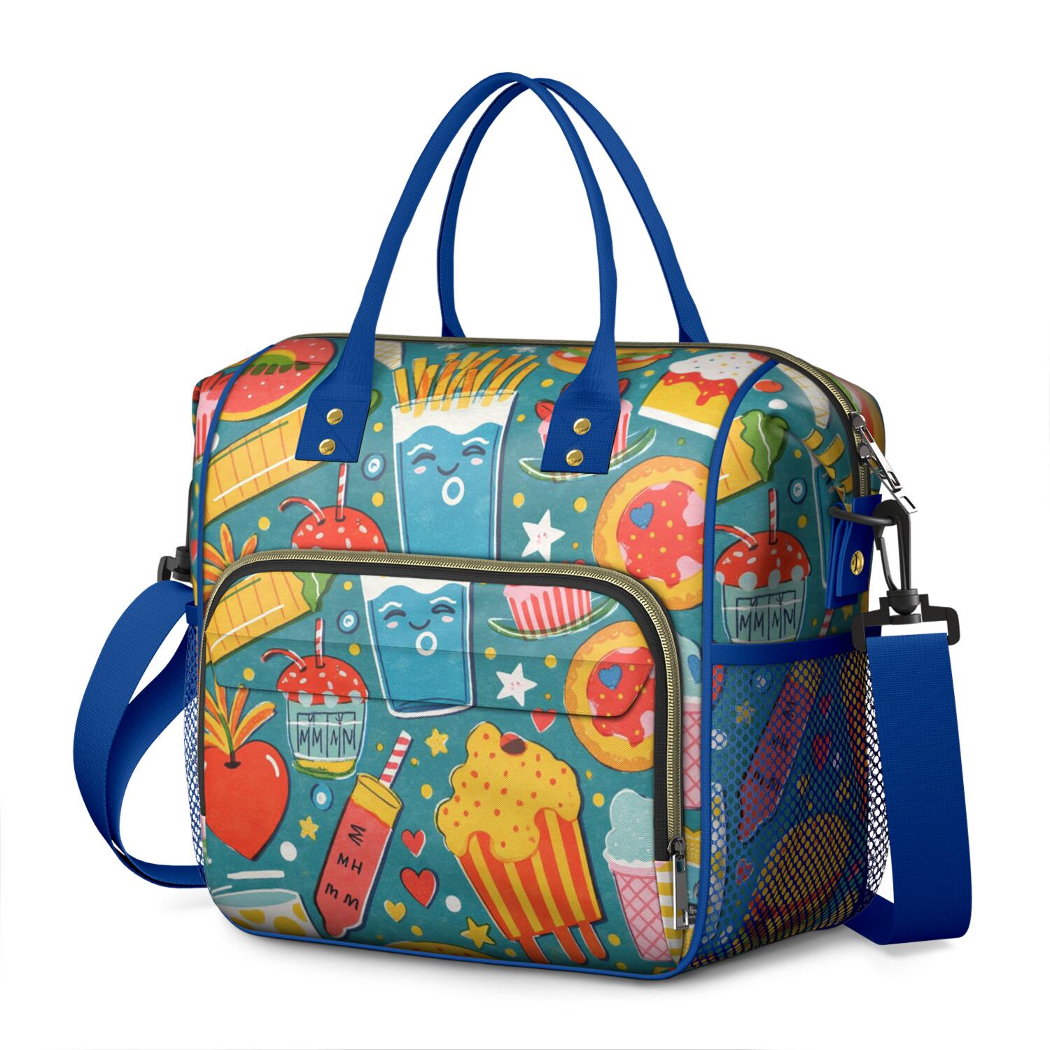 French Frie Roomy Insulated Lunch Bags Large Lunch Box for Office Employees Stylish & Functional Large Tote Adult Lunch Box for Short Getaways