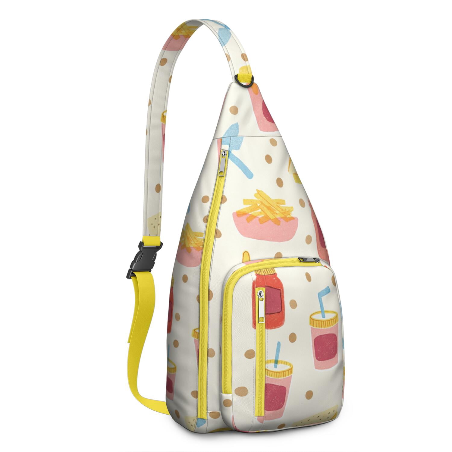 French Frie Sling Backpack Lightweight Hiking Sling Pack for Women Men Unisex
