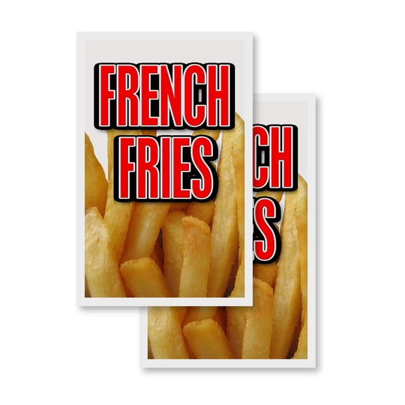 French Fries (2-PACK) 24" x 36" Vinyl Decals | Sign Insert Peel & Stick Decals Stickers Window Signs