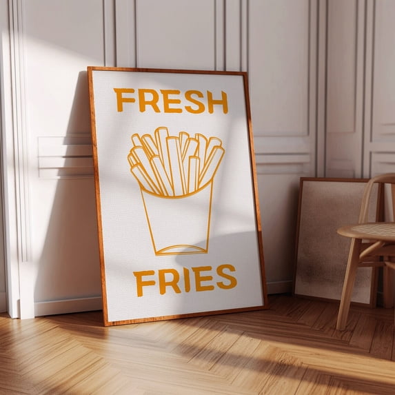 French Fries Art Retro Kitchen Wall Art Girly Preppy Dorm Home Decor ...