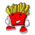 thumbnail image 1 of French Fries Cartoon - 5" Vinyl Sticker - For Car Laptop I-Pad - Waterproof Decal, 1 of 1